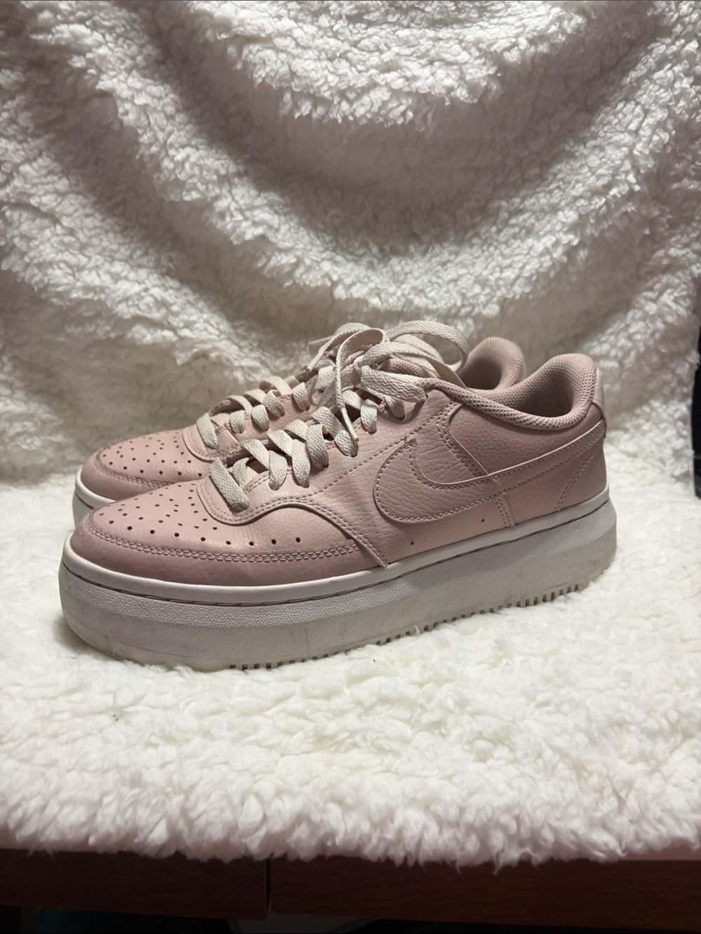 Nike Women’s Light Pink Platform Leather Sneakers